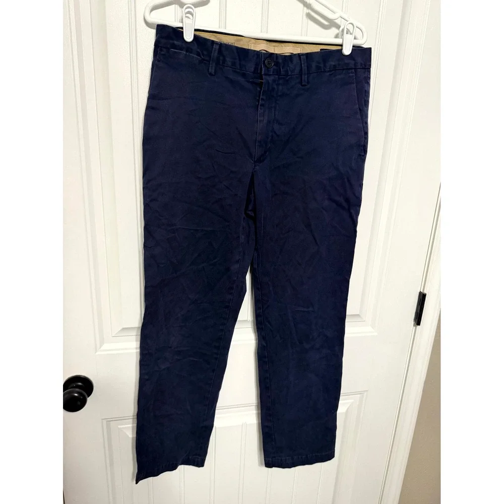 Banana Republic Chino Pants Mens 31x30 Navy Blue Straight Fit Cotton Trousers